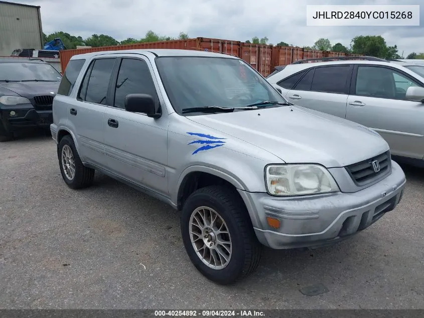 2000 Honda Cr-V Lx VIN: JHLRD2840YC015268 Lot: 40254892