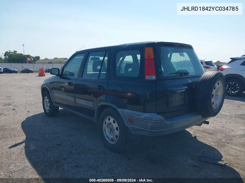 2000 Honda Cr-V Lx VIN: JHLRD1842YC034785 Lot: 40268809