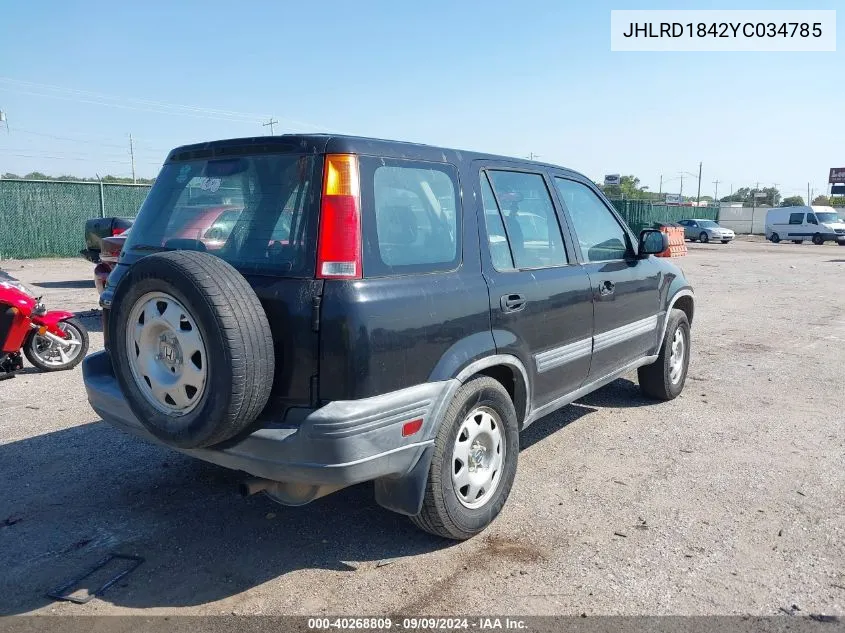 2000 Honda Cr-V Lx VIN: JHLRD1842YC034785 Lot: 40268809