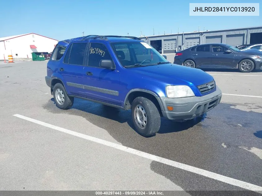 2000 Honda Cr-V Lx VIN: JHLRD2841YC013920 Lot: 40297443