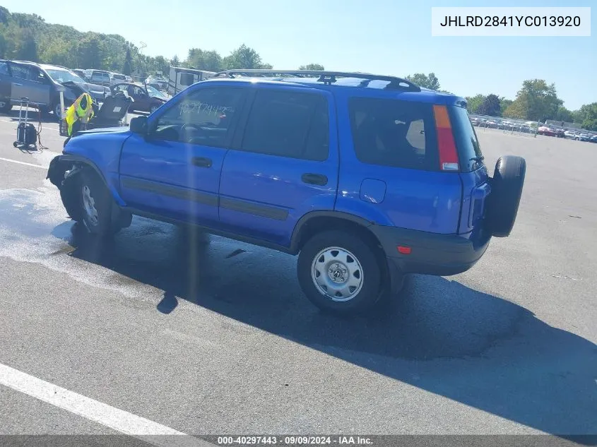 2000 Honda Cr-V Lx VIN: JHLRD2841YC013920 Lot: 40297443