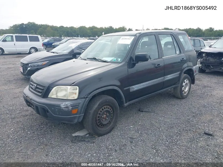 2000 Honda Cr-V Ex VIN: JHLRD1868YS005492 Lot: 40351447