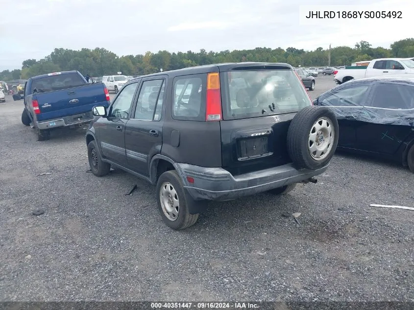 2000 Honda Cr-V Ex VIN: JHLRD1868YS005492 Lot: 40351447