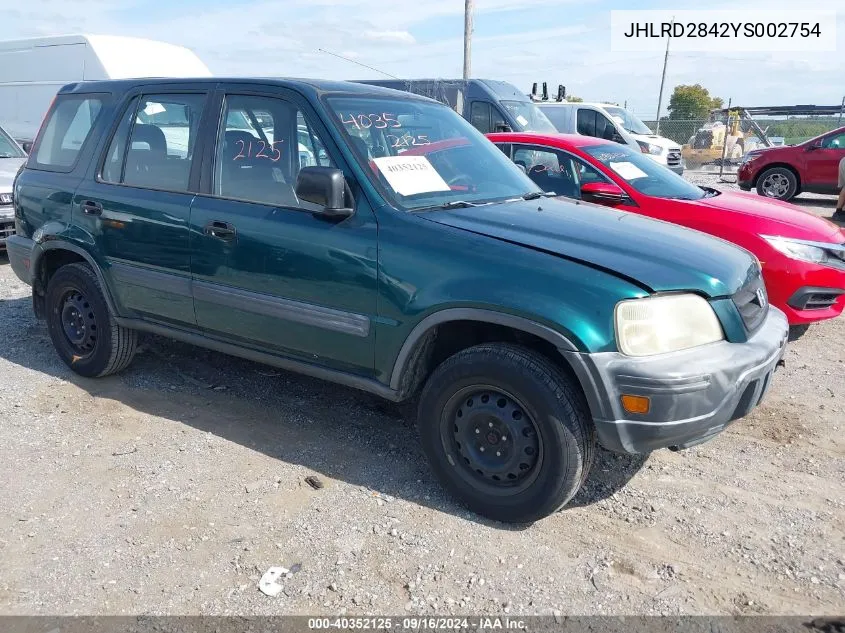 2000 Honda Cr-V Lx VIN: JHLRD2842YS002754 Lot: 40352125