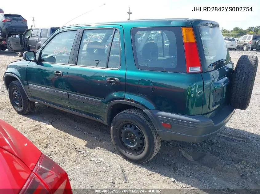 2000 Honda Cr-V Lx VIN: JHLRD2842YS002754 Lot: 40352125