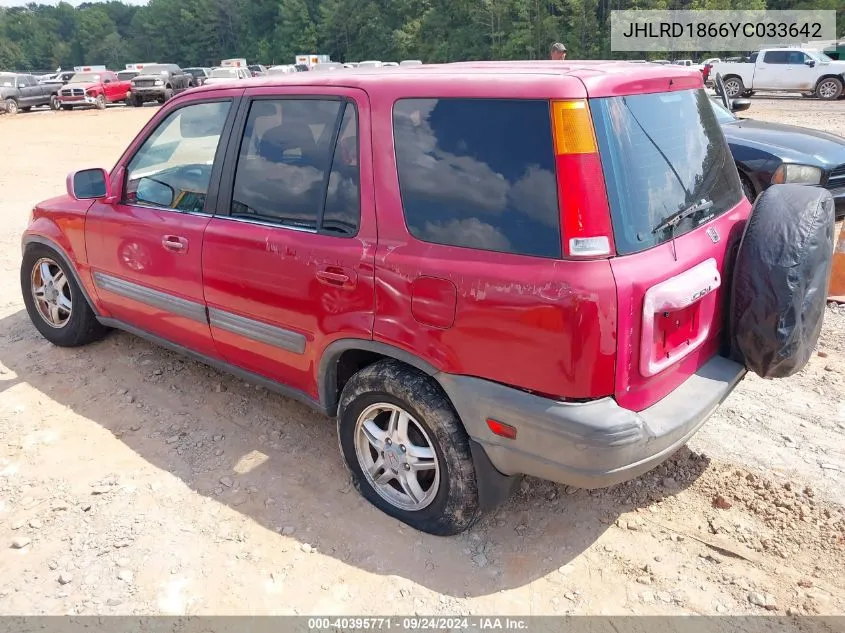 2000 Honda Cr-V Ex VIN: JHLRD1866YC033642 Lot: 40395771