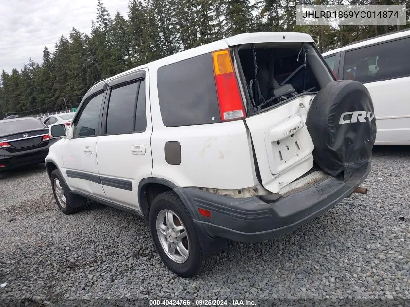 2000 Honda Cr-V Ex VIN: JHLRD1869YC014874 Lot: 40424766