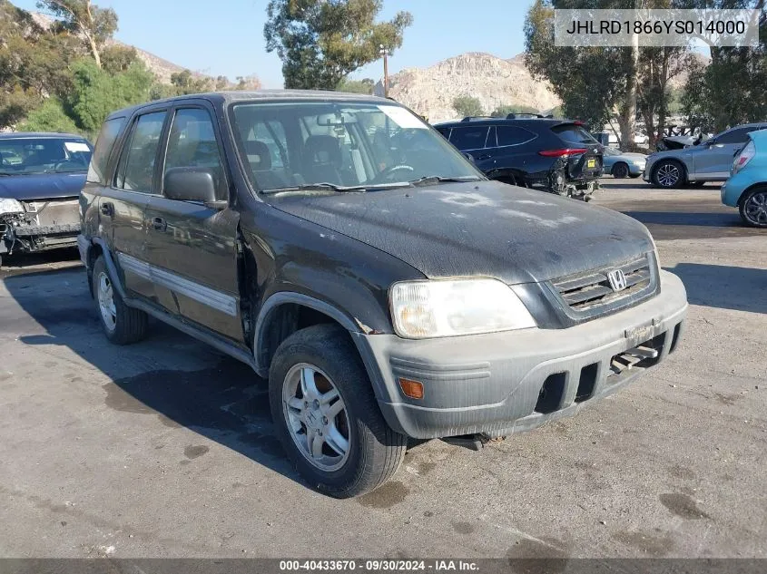 2000 Honda Cr-V Ex VIN: JHLRD1866YS014000 Lot: 40433670