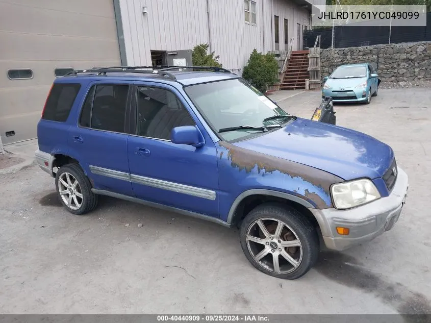 2000 Honda Cr-V Ex VIN: JHLRD1761YC049099 Lot: 40440909