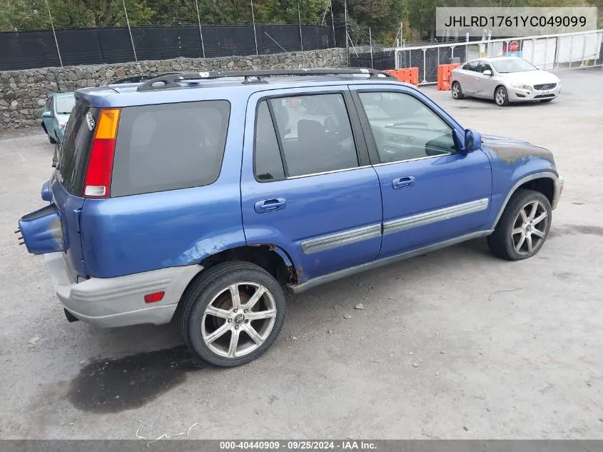 2000 Honda Cr-V Ex VIN: JHLRD1761YC049099 Lot: 40440909