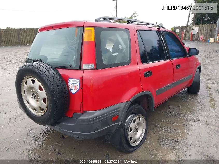 2000 Honda Cr-V Lx VIN: JHLRD1846YC001515 Lot: 40448886