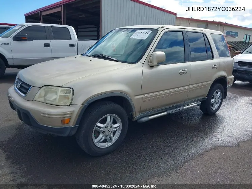 2000 Honda Cr-V Special Edition VIN: JHLRD1872YC036224 Lot: 40452324