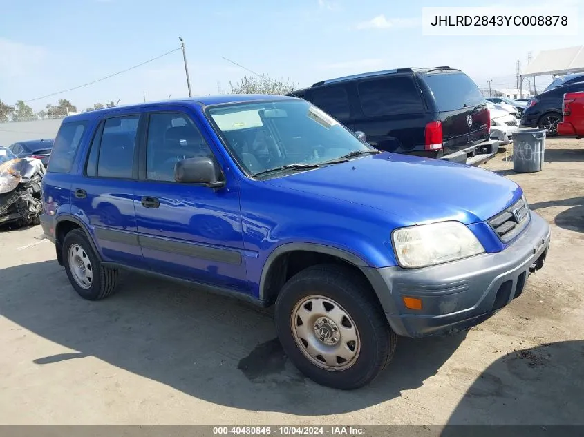 2000 Honda Cr-V Lx VIN: JHLRD2843YC008878 Lot: 40480846