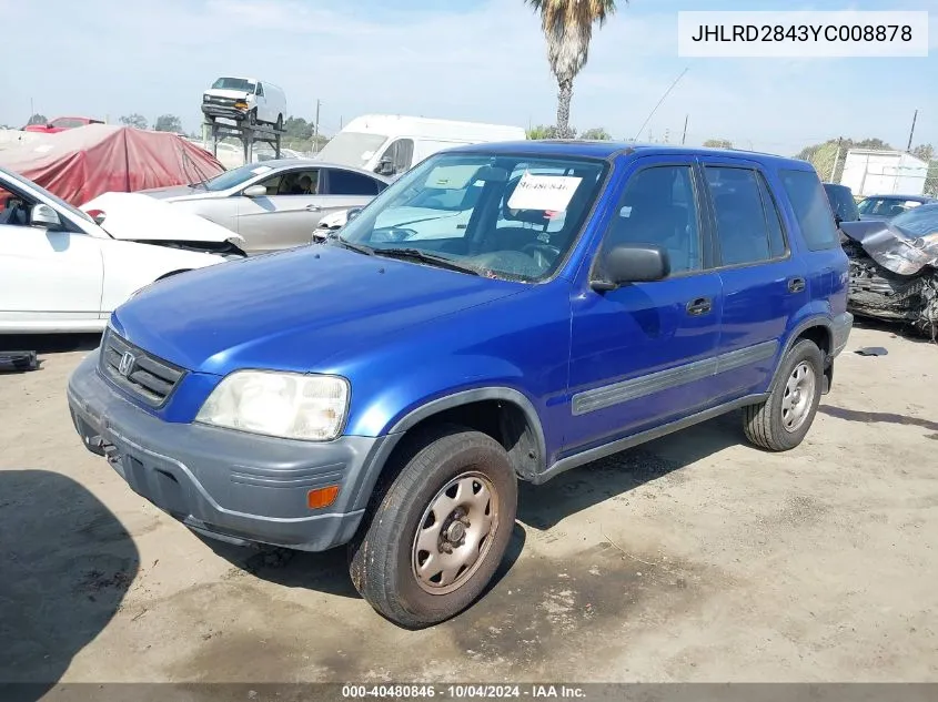 2000 Honda Cr-V Lx VIN: JHLRD2843YC008878 Lot: 40480846