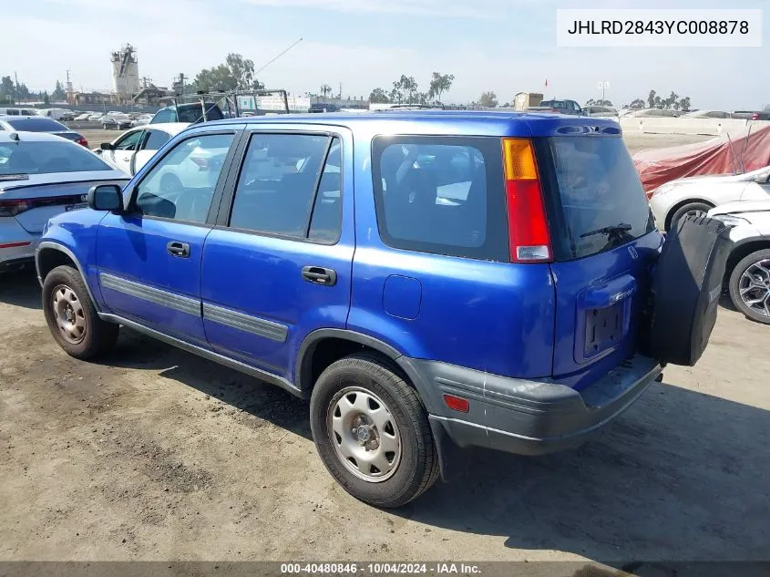 2000 Honda Cr-V Lx VIN: JHLRD2843YC008878 Lot: 40480846