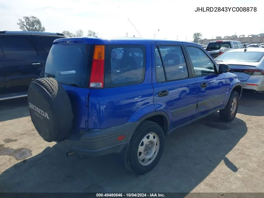 2000 Honda Cr-V Lx VIN: JHLRD2843YC008878 Lot: 40480846