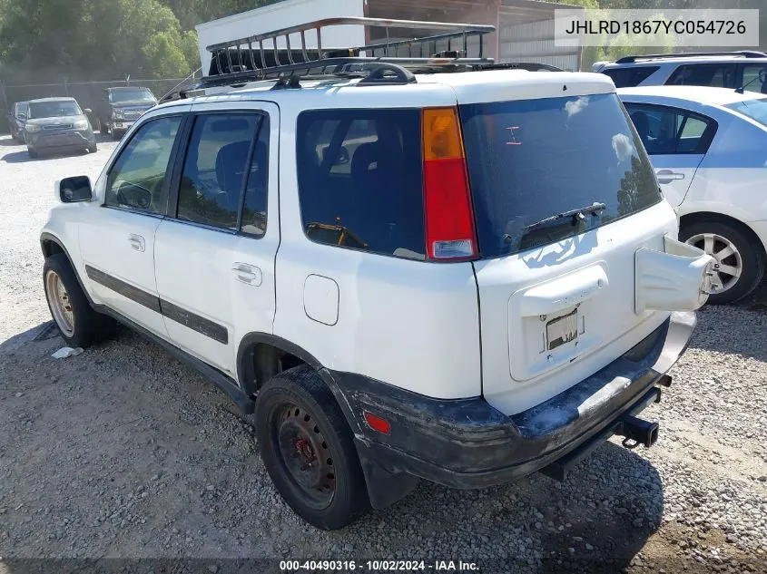 2000 Honda Cr-V Ex VIN: JHLRD1867YC054726 Lot: 40490316