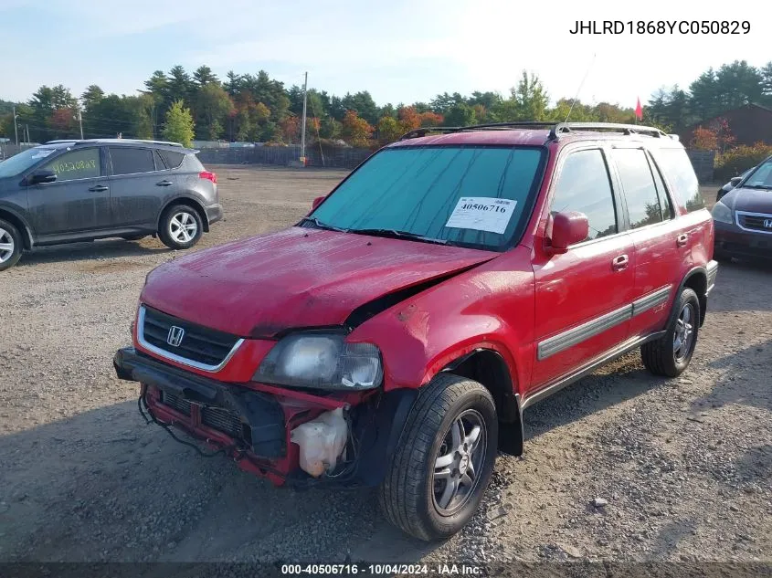 2000 Honda Cr-V Ex VIN: JHLRD1868YC050829 Lot: 40506716