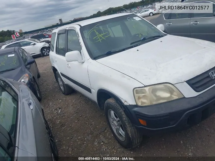 2000 Honda Cr-V Ex VIN: JHLRD1864YC012577 Lot: 40514483