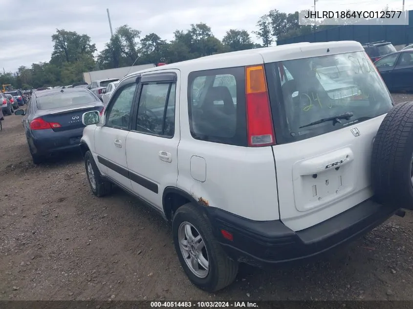 2000 Honda Cr-V Ex VIN: JHLRD1864YC012577 Lot: 40514483