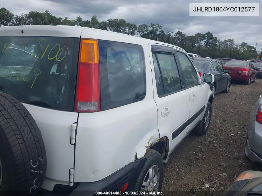 2000 Honda Cr-V Ex VIN: JHLRD1864YC012577 Lot: 40514483