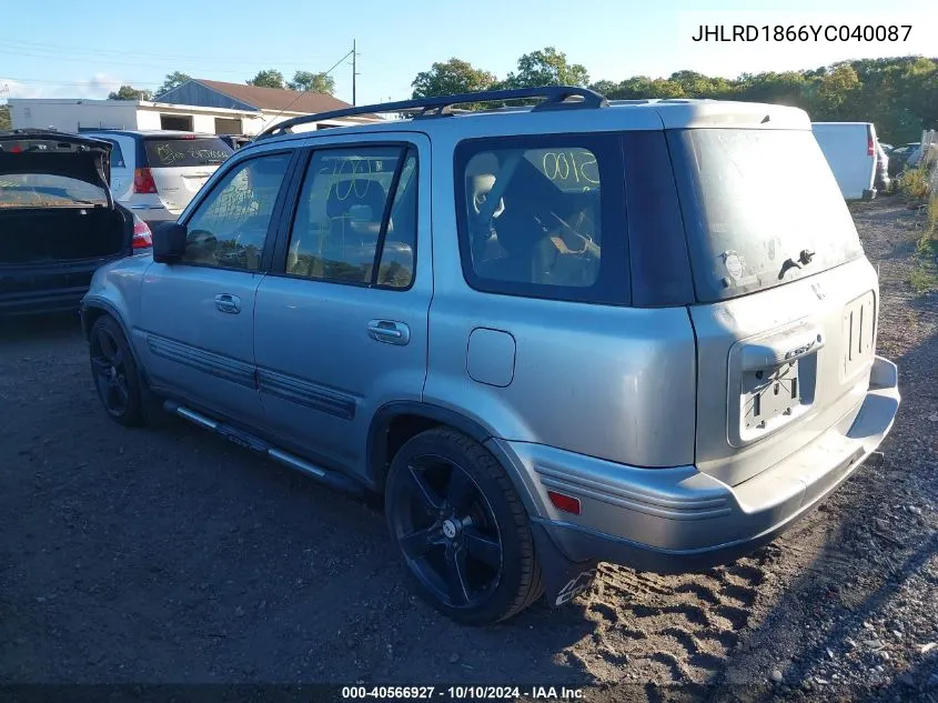 2000 Honda Cr-V Ex VIN: JHLRD1866YC040087 Lot: 40566927