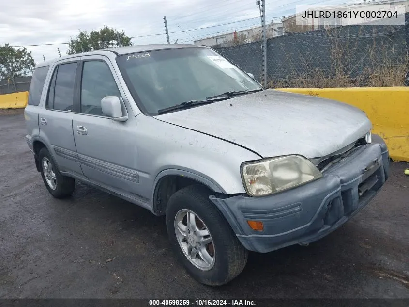 2000 Honda Cr-V Ex VIN: JHLRD1861YC002704 Lot: 40598259