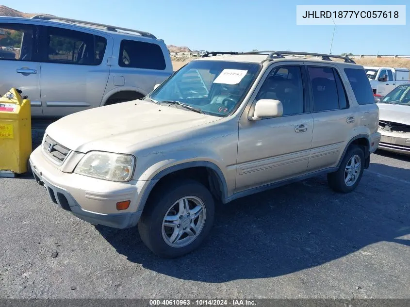 2000 Honda Cr-V Special Edition VIN: JHLRD1877YC057618 Lot: 40610963