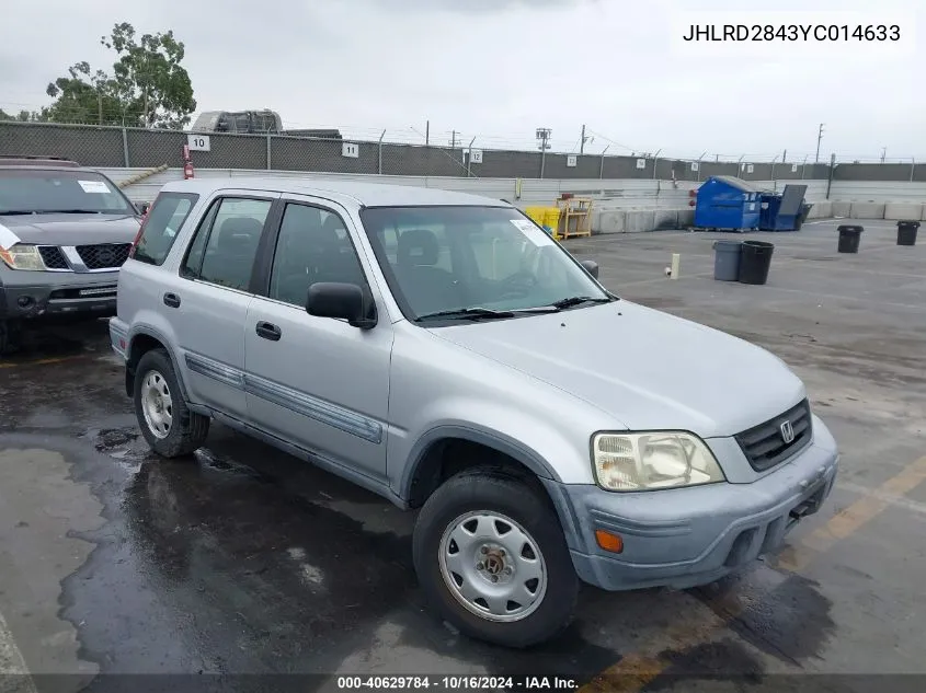 2000 Honda Cr-V Lx VIN: JHLRD2843YC014633 Lot: 40629784