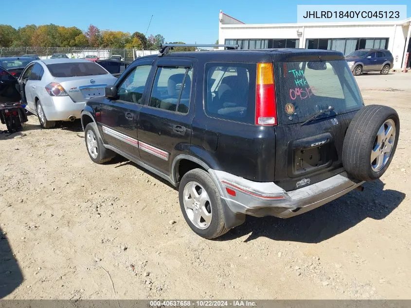 2000 Honda Cr-V Lx VIN: JHLRD1840YC045123 Lot: 40637658