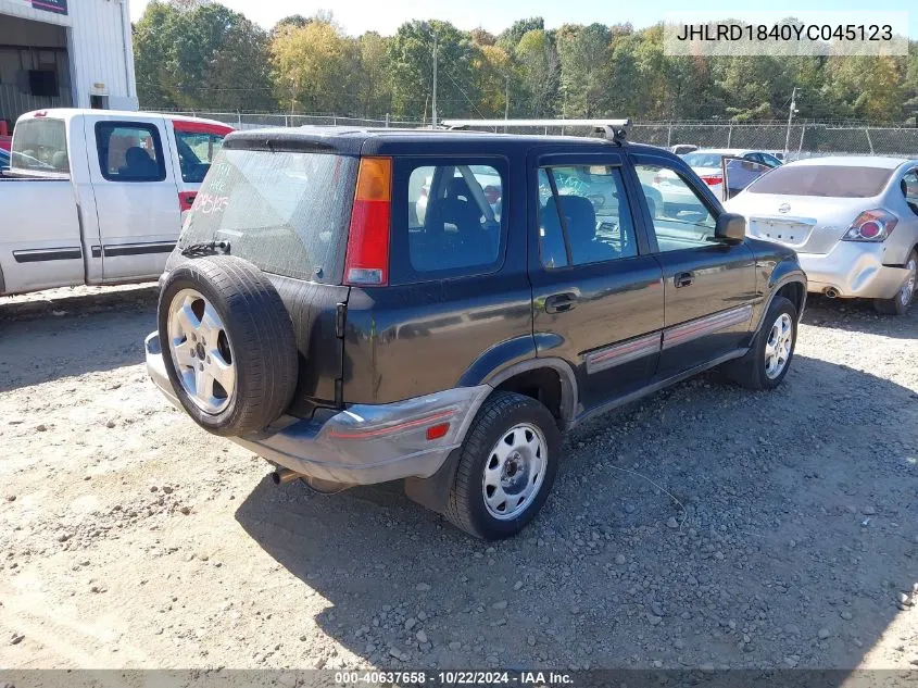 2000 Honda Cr-V Lx VIN: JHLRD1840YC045123 Lot: 40637658