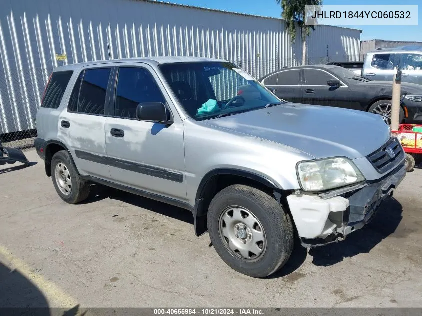 2000 Honda Cr-V Lx VIN: JHLRD1844YC060532 Lot: 40655984