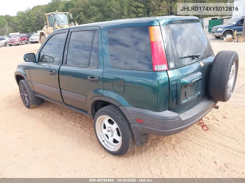 2000 Honda Cr-V Lx VIN: JHLRD174XYS012816 Lot: 40745494