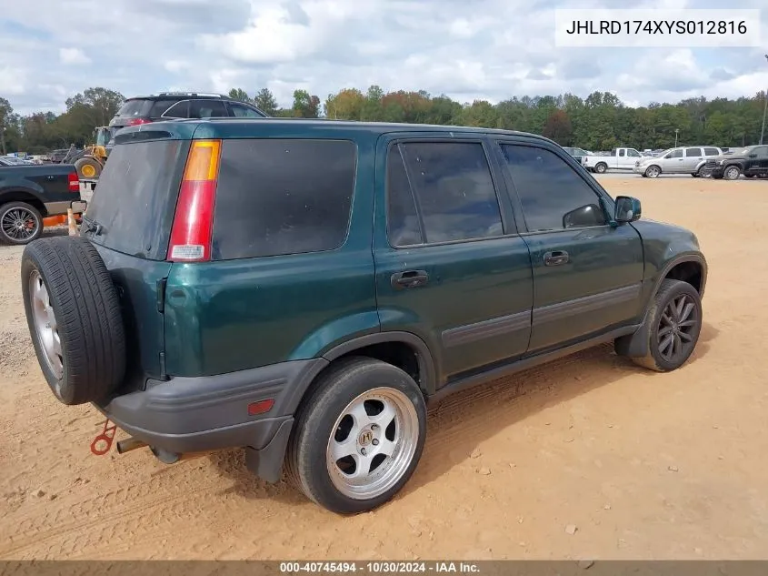 2000 Honda Cr-V Lx VIN: JHLRD174XYS012816 Lot: 40745494