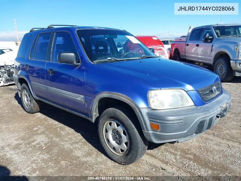 2000 Honda Cr-V Lx VIN: JHLRD1744YC028066 Lot: 40748316