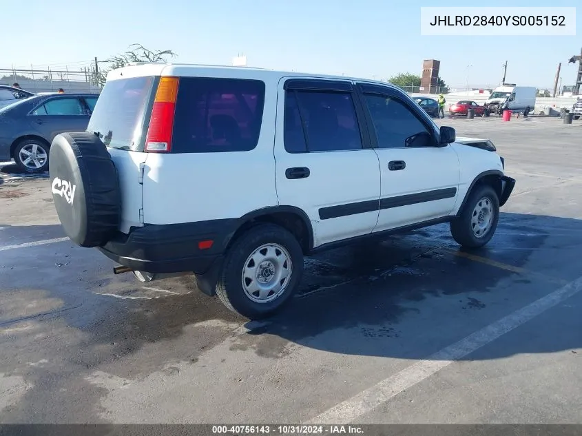 JHLRD2840YS005152 2000 Honda Cr-V Lx