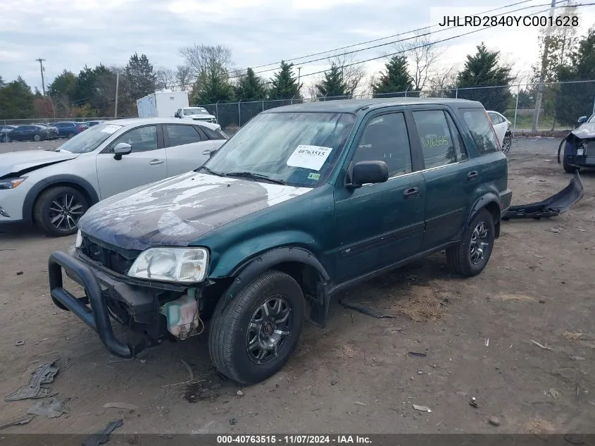 2000 Honda Cr-V Lx VIN: JHLRD2840YC001628 Lot: 40763515