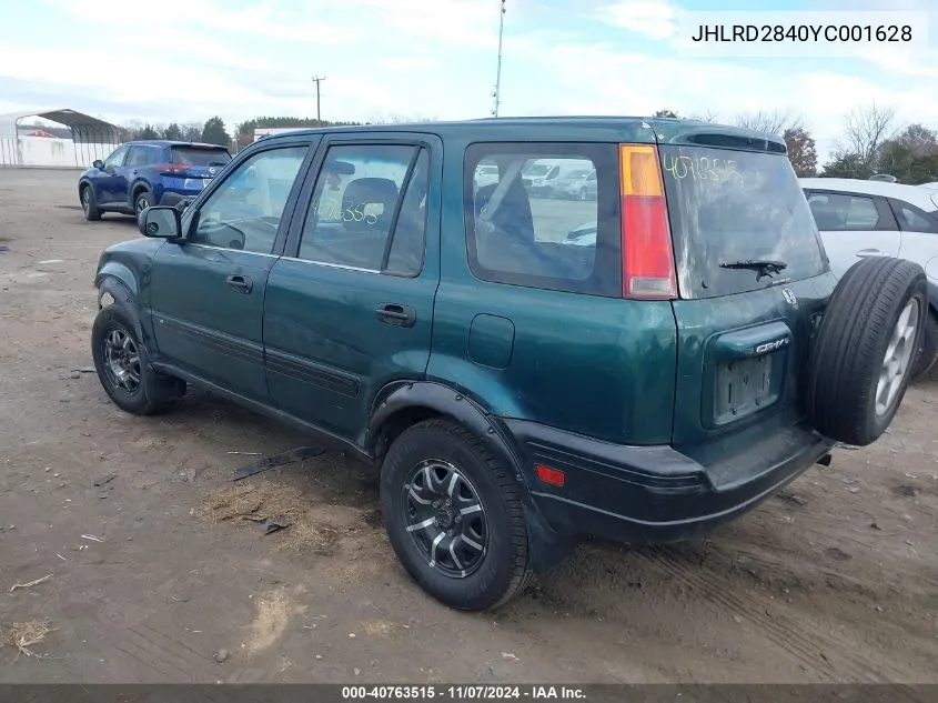 2000 Honda Cr-V Lx VIN: JHLRD2840YC001628 Lot: 40763515