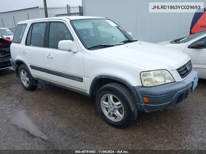 2000 Honda Cr-V Ex VIN: JHLRD1863YC029693 Lot: 40791952