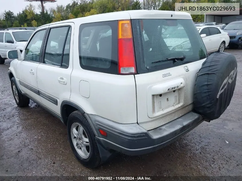 2000 Honda Cr-V Ex VIN: JHLRD1863YC029693 Lot: 40791952