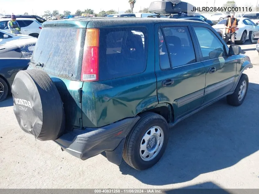 2000 Honda Cr-V Lx VIN: JHLRD2846YC001116 Lot: 40831258