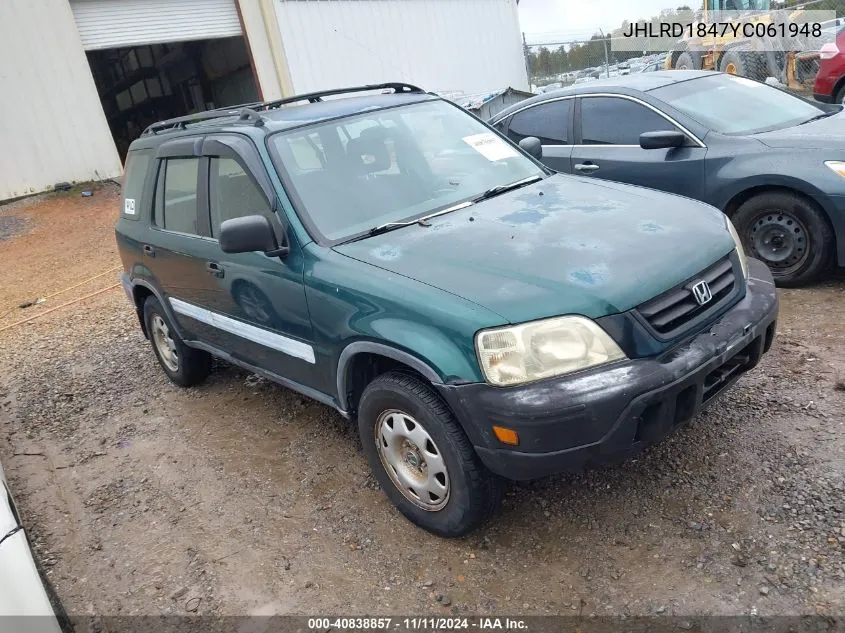 2000 Honda Cr-V Lx VIN: JHLRD1847YC061948 Lot: 40838857