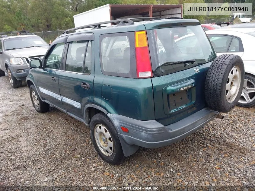 2000 Honda Cr-V Lx VIN: JHLRD1847YC061948 Lot: 40838857