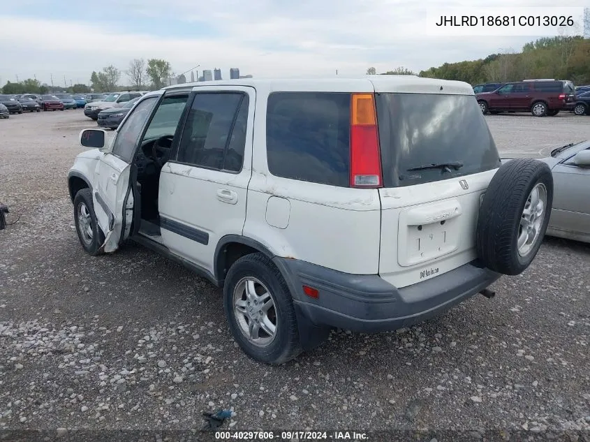 2001 Honda Cr-V Ex VIN: JHLRD18681C013026 Lot: 40297606