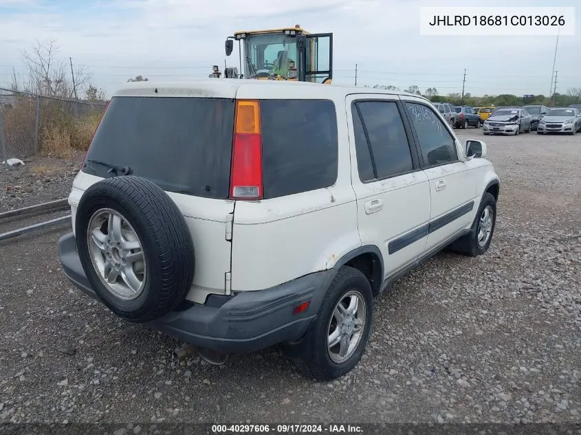 2001 Honda Cr-V Ex VIN: JHLRD18681C013026 Lot: 40297606