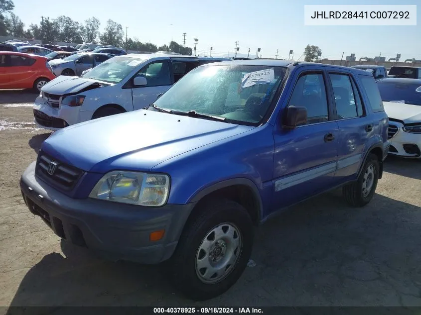 2001 Honda Cr-V Lx VIN: JHLRD28441C007292 Lot: 40378925