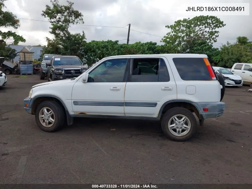 2001 Honda Cr-V Ex VIN: JHLRD186X1C008491 Lot: 40733328