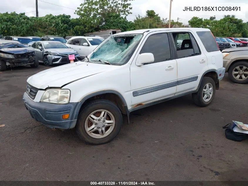 2001 Honda Cr-V Ex VIN: JHLRD186X1C008491 Lot: 40733328