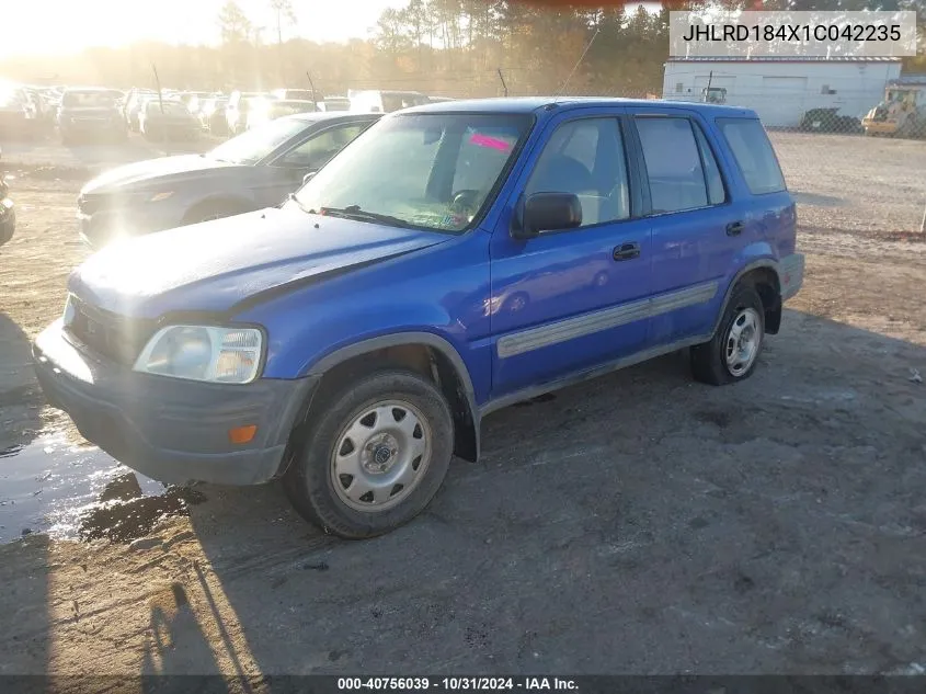 2001 Honda Cr-V Lx VIN: JHLRD184X1C042235 Lot: 40756039