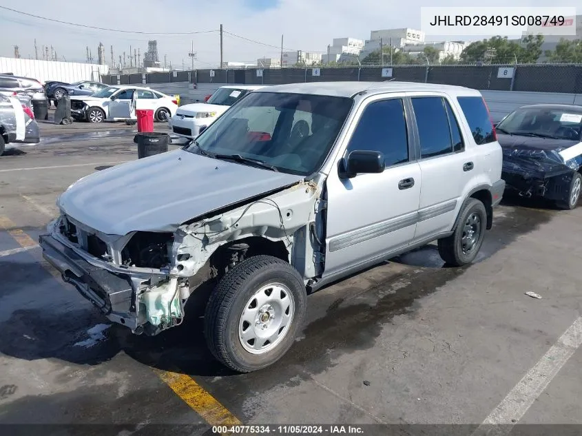 2001 Honda Cr-V Lx VIN: JHLRD28491S008749 Lot: 40775334